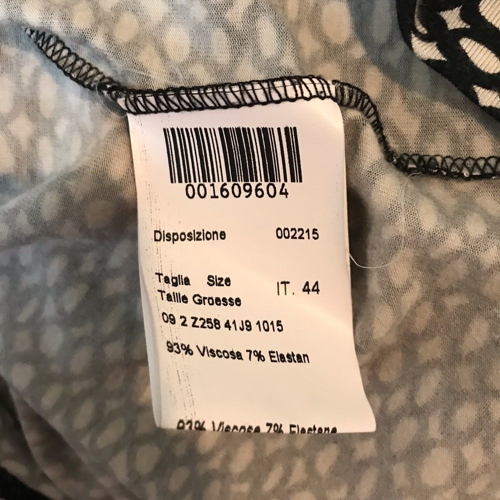 Piazza Sempione Black & White Print Blouse 10 NWT - Picture 8 of 8